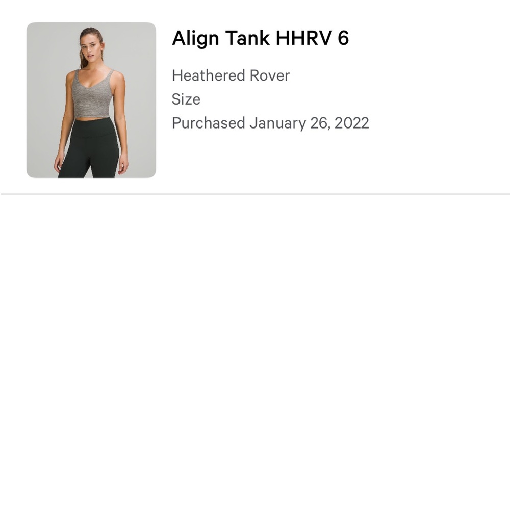 Lululemon Align Tank Heathered Rover - Picture 6 of 6
